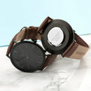 Men's Modern-Vintage Personalised Watch With Black Face in Brown