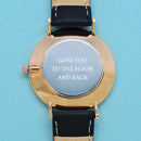 Modern Ladies Vintage Personalised Leather Watch in Black