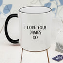 Personalised Fine-Apple Black Rimmed Mug