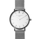 Personalised Ladies Metallic Mesh Strapped Watch With White Dial