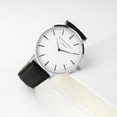 Men's Modern-Vintage Personalised Leather Watch In Black