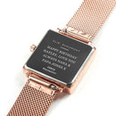 Personalised Ladies Rose Gold Metallic Square Watch