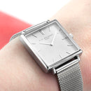 Personalised Ladies Silver Metallic Square Watch