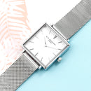 Personalised Ladies Silver Metallic Square Watch