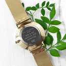Personalised Ladies Yellow Gold Mesh Strapped Watch