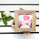 30 Days of Kisses - Personalised Oak Photo Cube & Belgian Chocolate Hearts