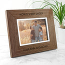 Contemporary Walnut Engraved Photo Frame