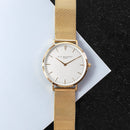 Personalised Ladies Yellow Gold Mesh Strapped Watch