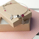 Personalised English Rose Bracelet With Indian Ruby Stones