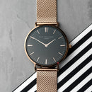 Personalised Ladies Rose Gold Mesh Strapped Watch With Black Dial