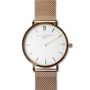 Personalised Ladies Rose Gold Mesh Strapped Watch With White Dial