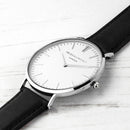Men's Modern-Vintage Personalised Leather Watch In Black