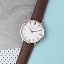 Men's Modern-Vintage Personalised Leather Watch In Brown