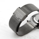 Personalised Men's Metallic Charcoal Grey Watch With Black Face