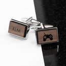 Iconic Hobbies Engraved Rectangle Walnut Cufflinks