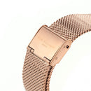 Personalised Ladies Rose Gold Metallic Square Watch