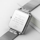 Personalised Ladies Silver Metallic Square Watch