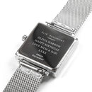 Personalised Ladies Silver Metallic Square Watch