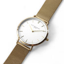 Personalised Ladies Yellow Gold Mesh Strapped Watch