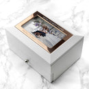 Personalised White and Rose Gold Photo Jewellery Chest