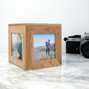 Personalised Oak Photo Cube Keepsake Box
