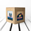 30 Days of Kisses - Personalised Oak Photo Cube & Belgian Chocolate Hearts