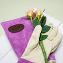 Pink Leather Gardening Gloves