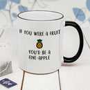 Personalised Fine-Apple Black Rimmed Mug