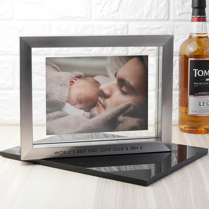 Personalised Metallic Grey Photo Frame