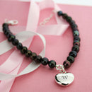 Personalised Pearl Bracelet With Heart Charm