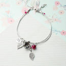 Personalised English Rose Bracelet With Indian Ruby Stones