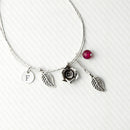 Personalised English Rose Bracelet With Indian Ruby Stones